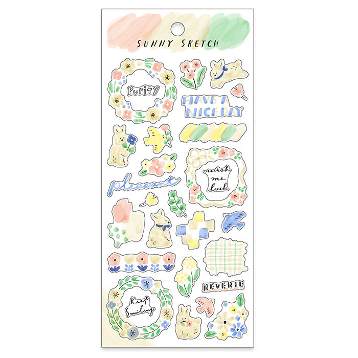 Sunny Sketch Stickers - Beige