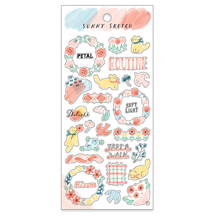 Sunny Sketch Stickers - Pink