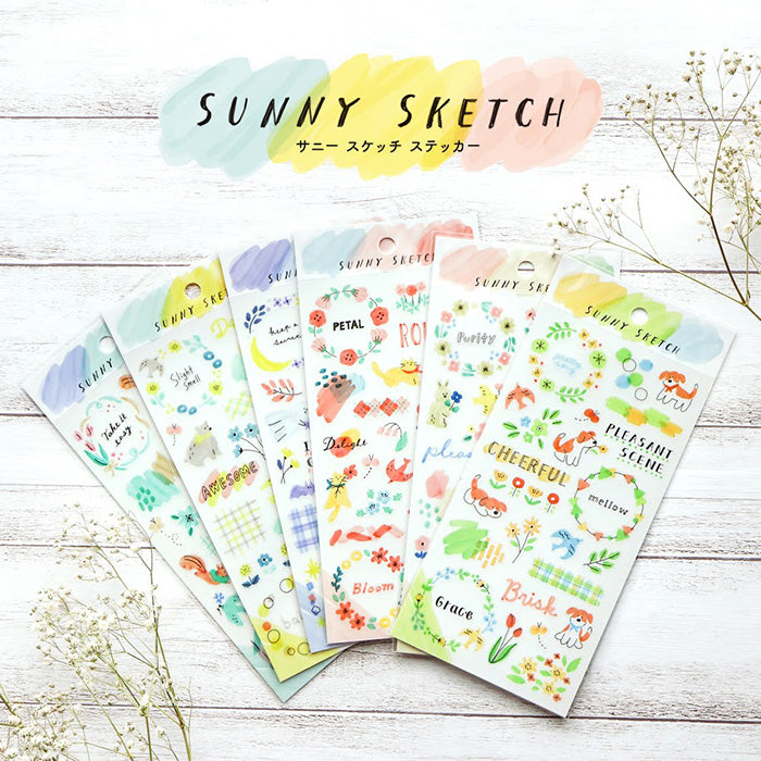 Sunny Sketch Stickers - Yellow