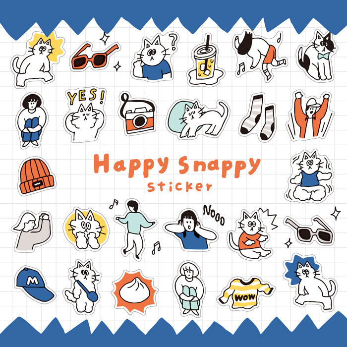 Happy Snappy Stickers - Blue