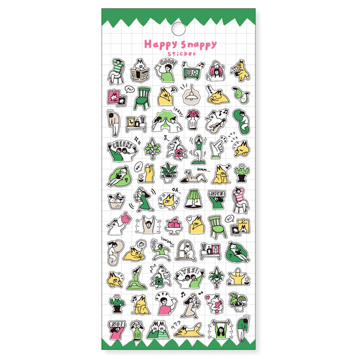 Happy Snappy Stickers - Green