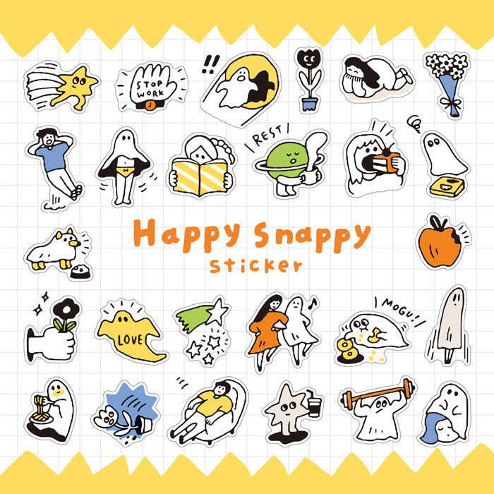 Happy Snappy Stickers - Yellow