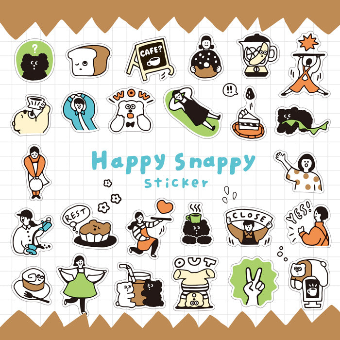 Happy Snappy Stickers - Brown