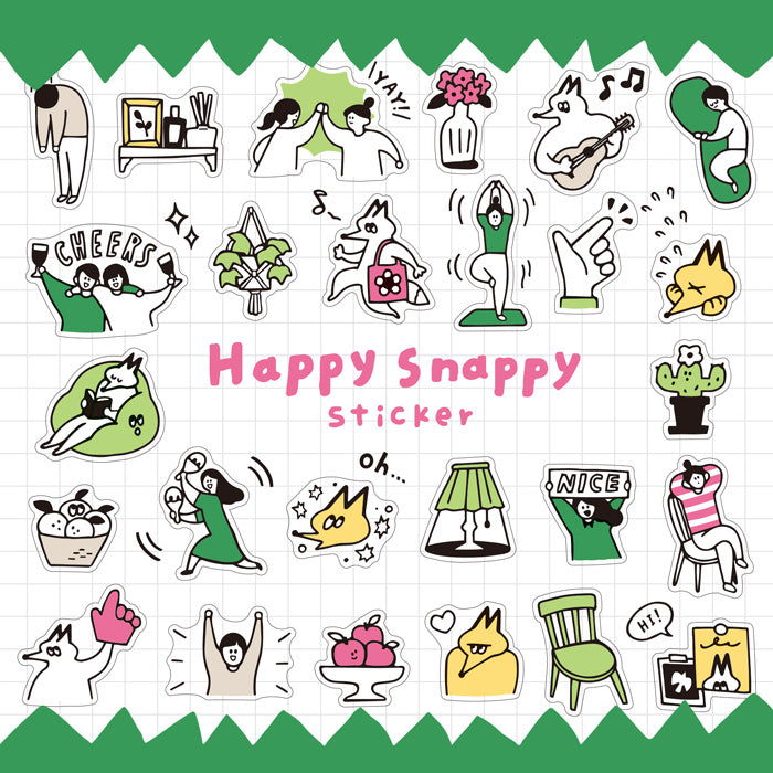 Happy Snappy Stickers - Green