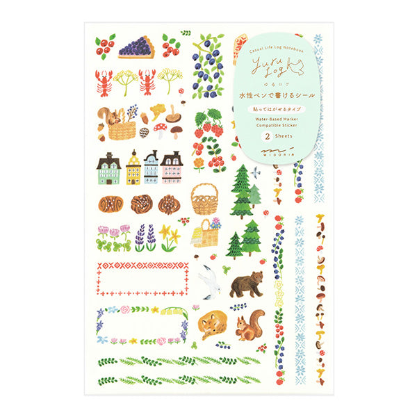 Yuru Log Planner Stickers - Botanical (2 sheets)