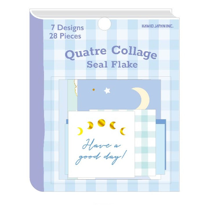 Collage Flake Stickers - Blue