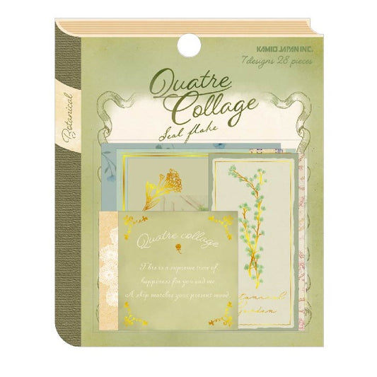 Collage Flake Stickers - Green Botanical