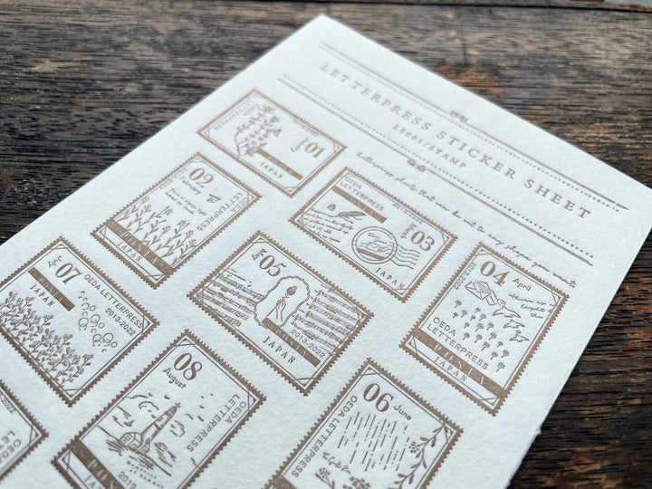 Letterpress Sticker Sheet - Stamp