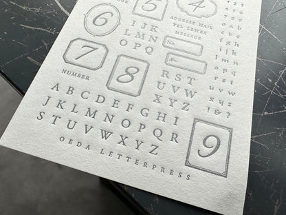 Letterpress Sticker Sheet - Alphabet (Dark Gray)