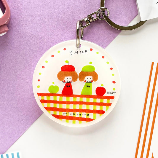 mizutama / Limited Edition / Acrylic Keychain - Girl & Apple
