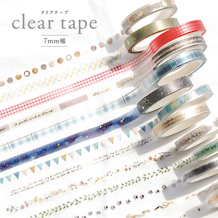 Mind Wave / Shiny Slim Clear Tape - Pink Labels