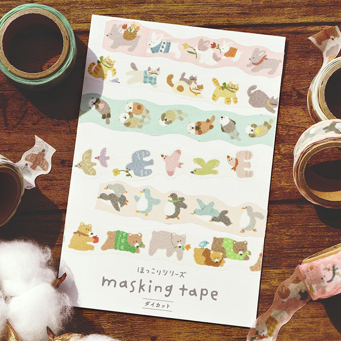 Hokkori Die-cut Washi Tape - Bear