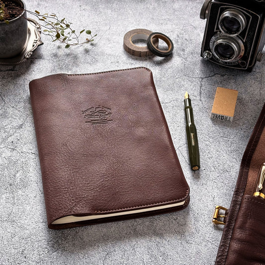 The Superior Labor / Oil Leather A5 Notebook Cover - Dark Brown