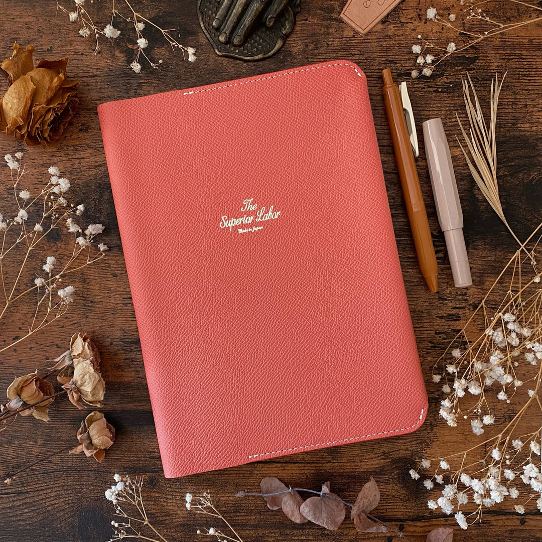 Limited Edition The Superior Labor Calf Leather Notebook Cover (A5) - Pink