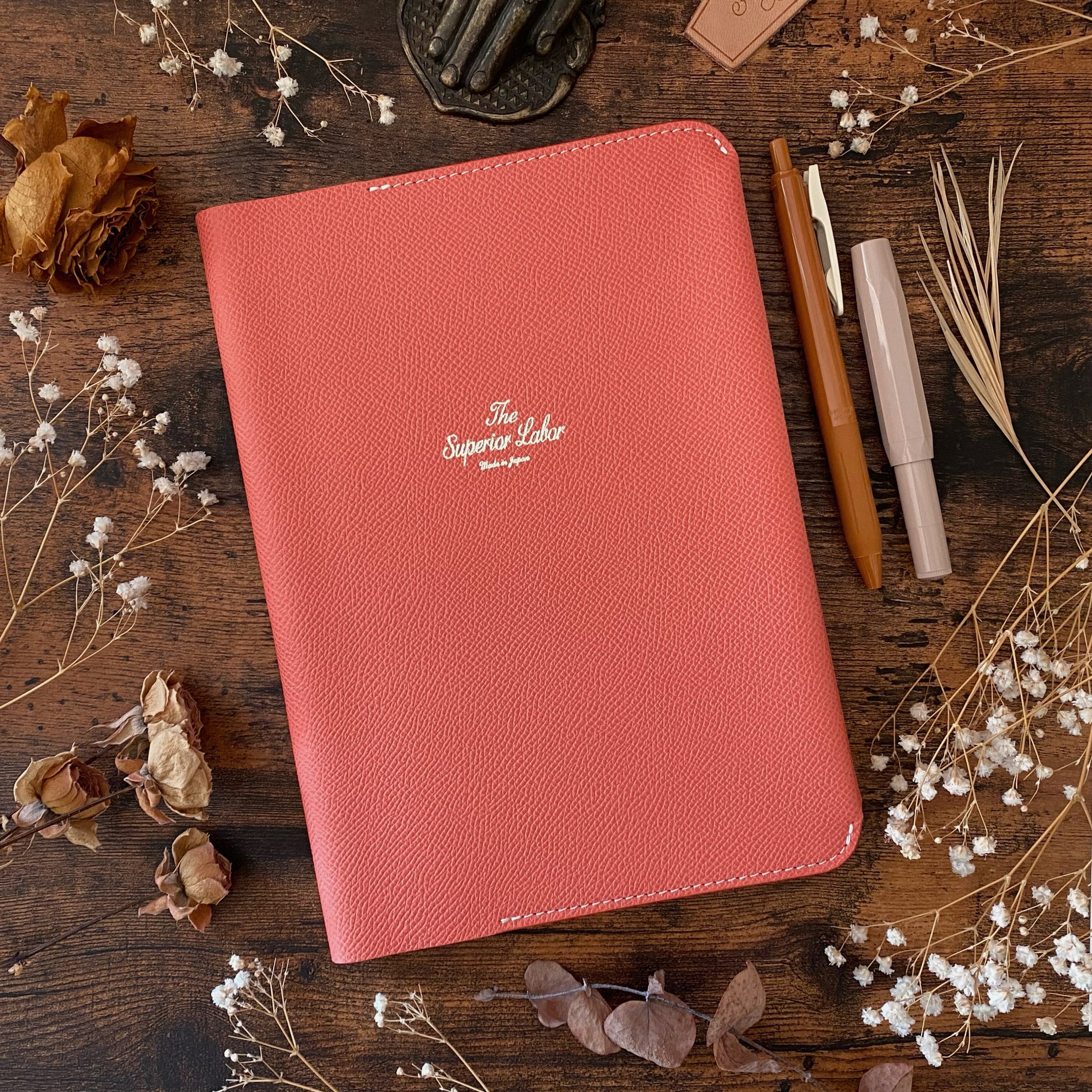 Limited Edition / The Superior Labor / Calf Leather Notebook Cover (A5) - Pink