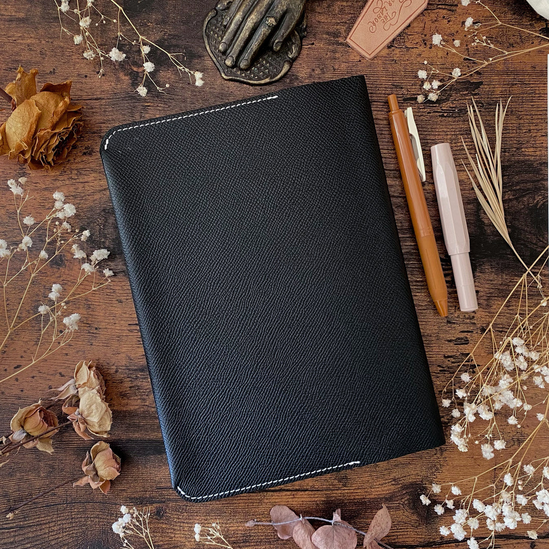 Limited Edition The Superior Labor Calf Leather Notebook Cover (A5) - Black