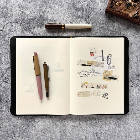 The Superior Labor / Oil Leather A5 Notebook Cover - Black