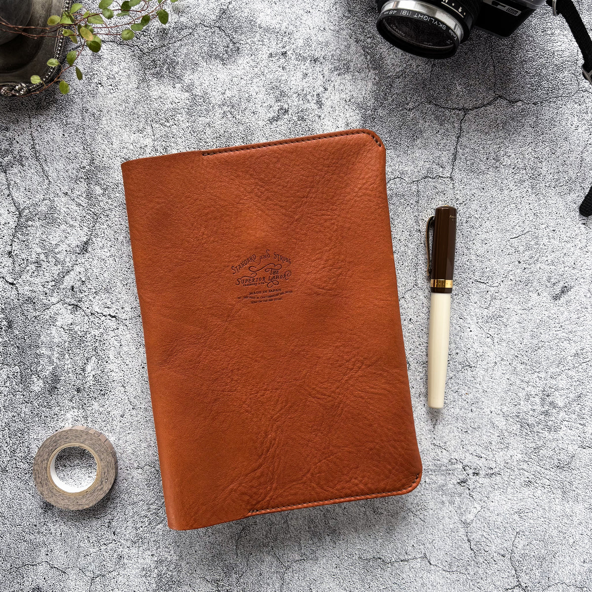 The Superior Labor / Oil Leather A5 Notebook Cover - Light Brown