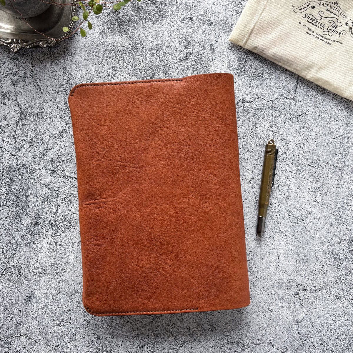The Superior Labor / Oil Leather A5 Notebook Cover - Light Brown