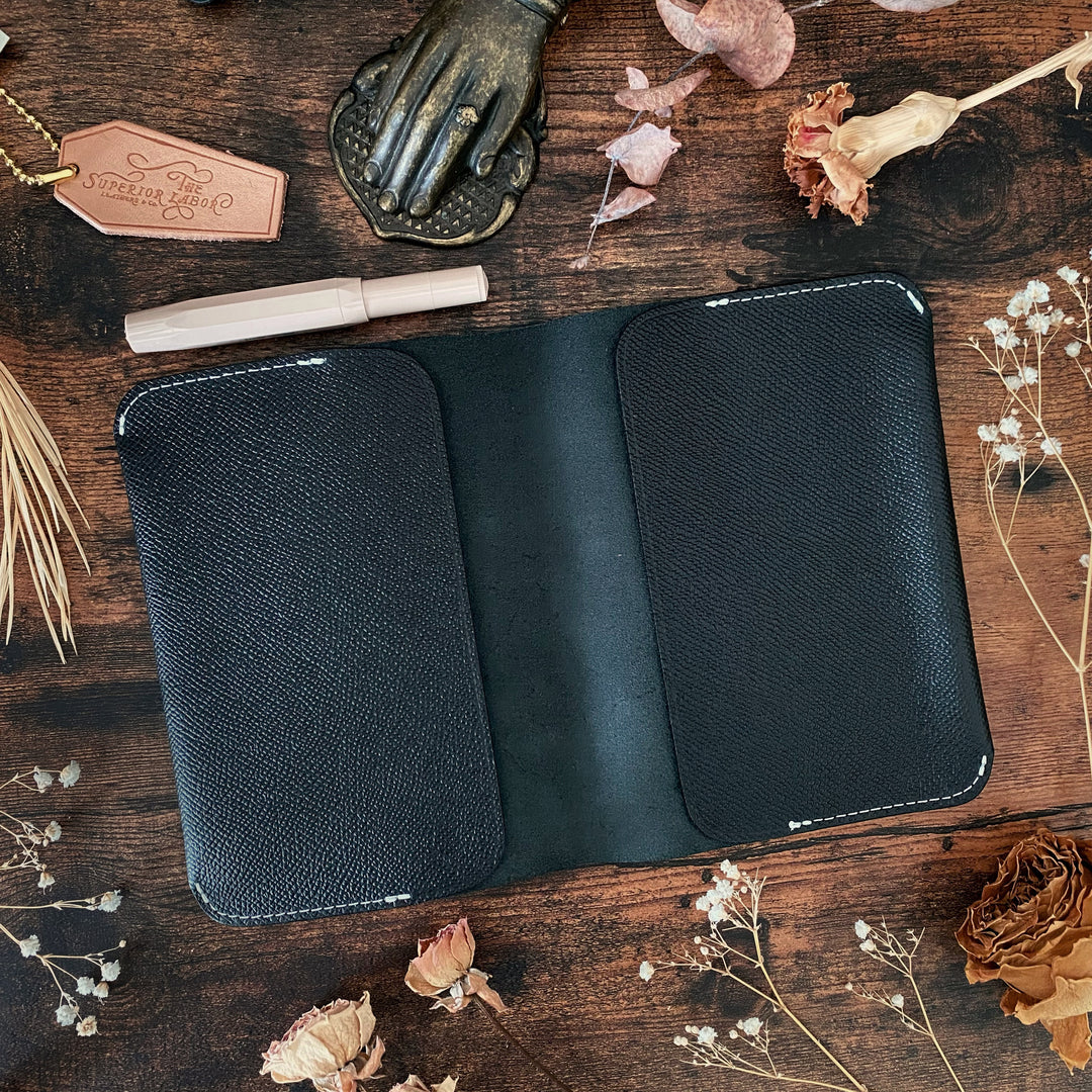 Limited Edition The Superior Labor Calf Leather Notebook Cover (A6) - Black