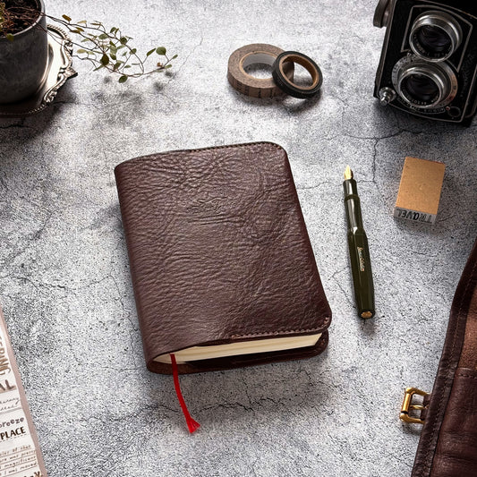 The Superior Labor / Oil Leather A6 Notebook Cover - Dark Brown