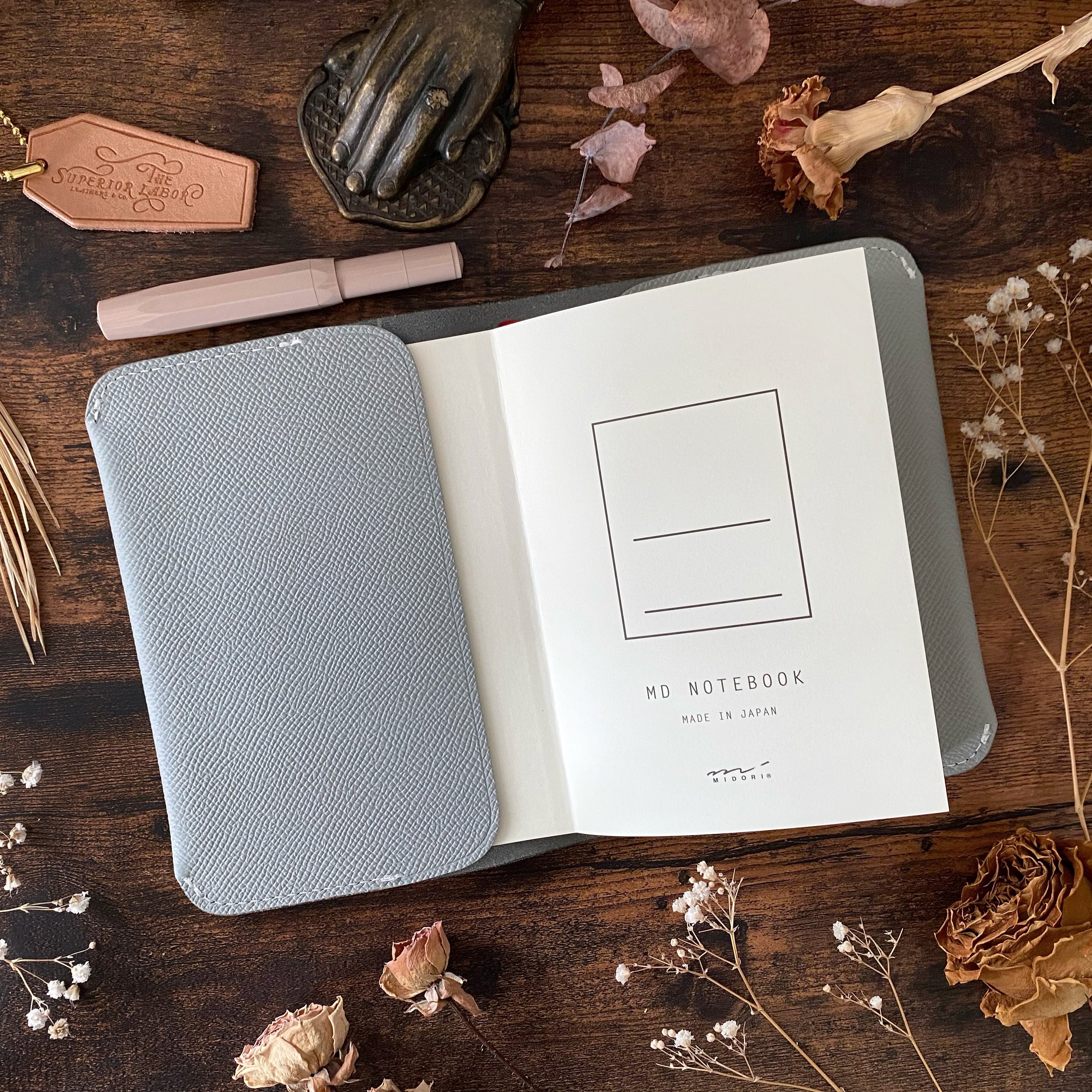 Limited Edition / The Superior Labor / Calf Leather Notebook Cover (A6) - Gray