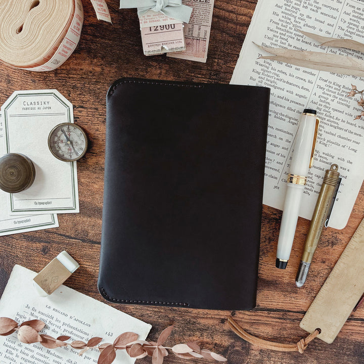 TSL Leather Notebook Cover - Black (A6)