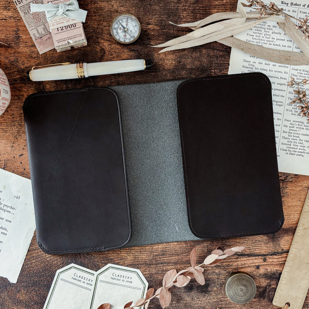 TSL Leather Notebook Cover - Black (A6)