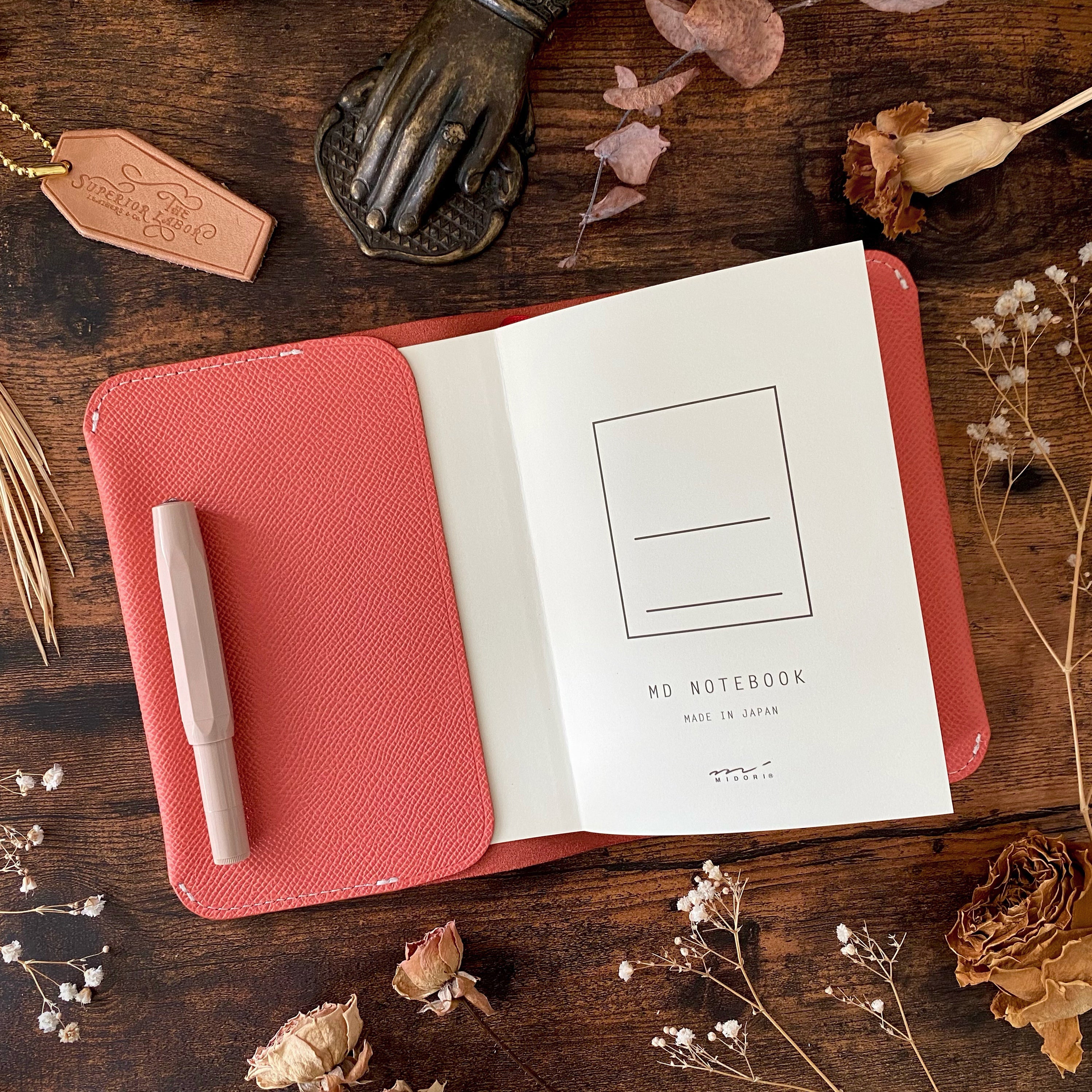 Limited Edition / The Superior Labor / Calf Leather Notebook Cover (A6) - Pink