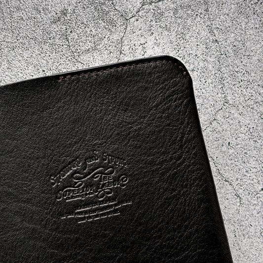 The Superior Labor / Oil Leather A6 Notebook Cover - Black