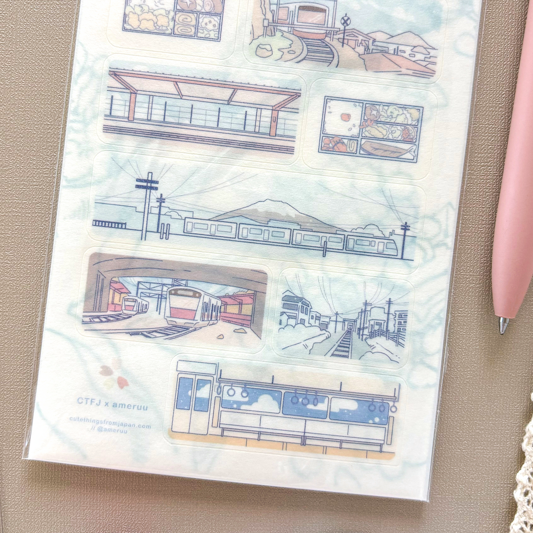 Ame x CTFJ Stickers - Train Journey in Japan