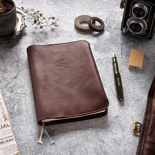 The Superior Labor / Oil Leather B6 Notebook Cover - Dark Brown