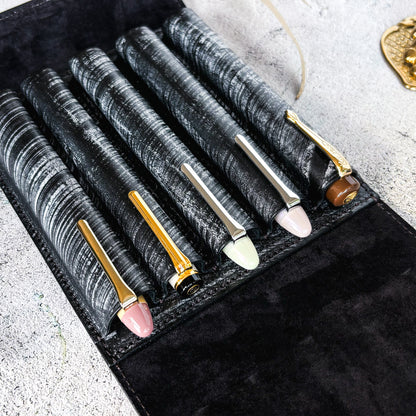 The Superior Labor Bridle Leather Fountain Pen Case - Black (5 pens)