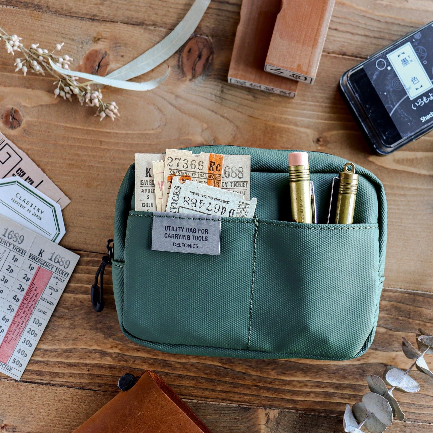 Delfonics Utility Pouch - Water Repellent (Deep Green / Size XS)