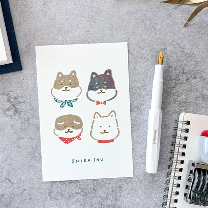 Retro Style Postcard - Shiba Dog Friends