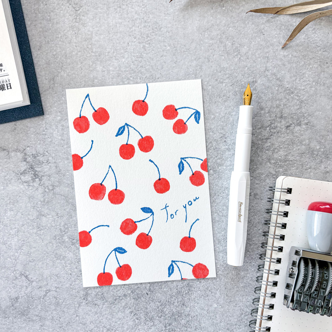 Retro Style Cherry Postcard - For You