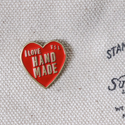 The Superior Labor Brass Pin - I Love Handmade