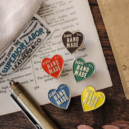 The Superior Labor Brass Pin - I Love Handmade