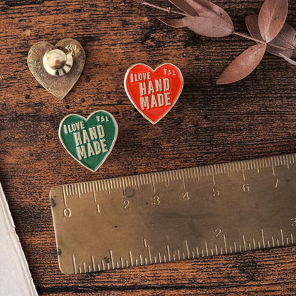The Superior Labor Brass Pin - I Love Handmade