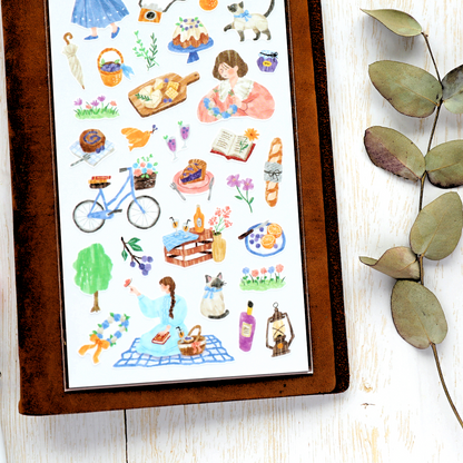 Picnic Stickers - Blue Skirt