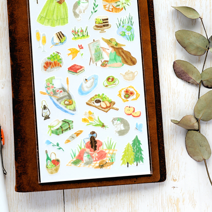 Picnic Stickers - Green Skirt