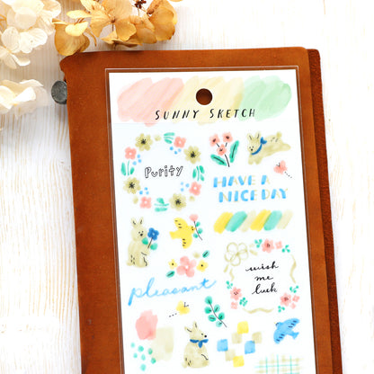 Sunny Sketch Stickers - Beige