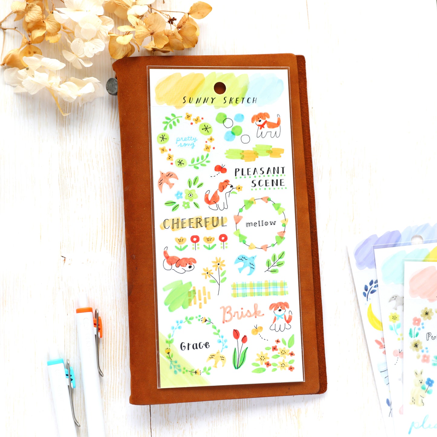 Sunny Sketch Stickers - Ligut Green