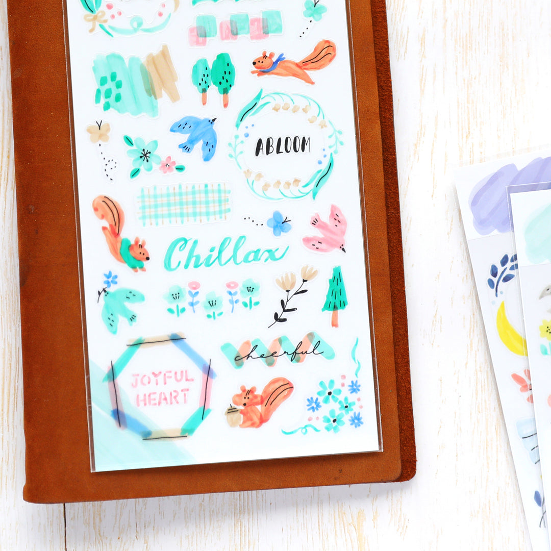 Sunny Sketch Stickers - Light Blue