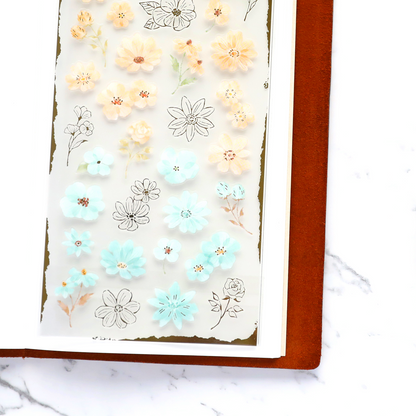 Floral Stickers - Beige