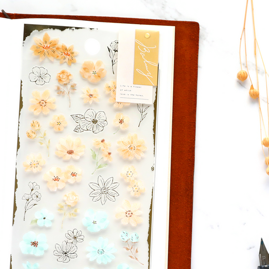 Floral Stickers - Beige