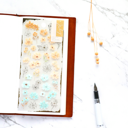 Floral Stickers - Beige