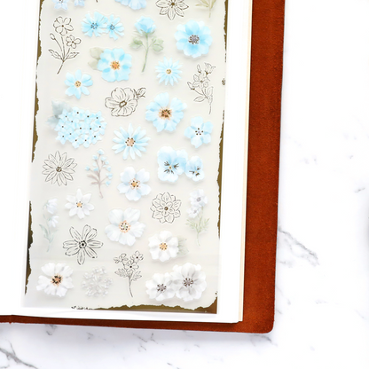 Floral Stickers - Blue
