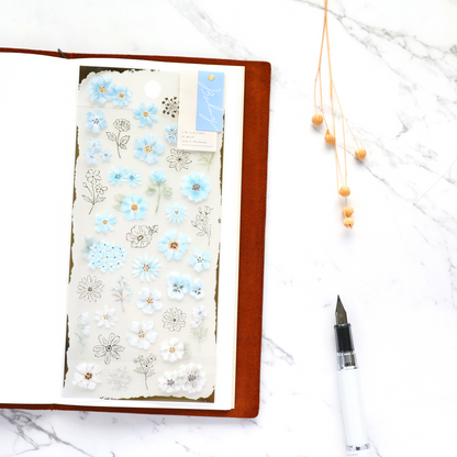 Floral Stickers - Blue