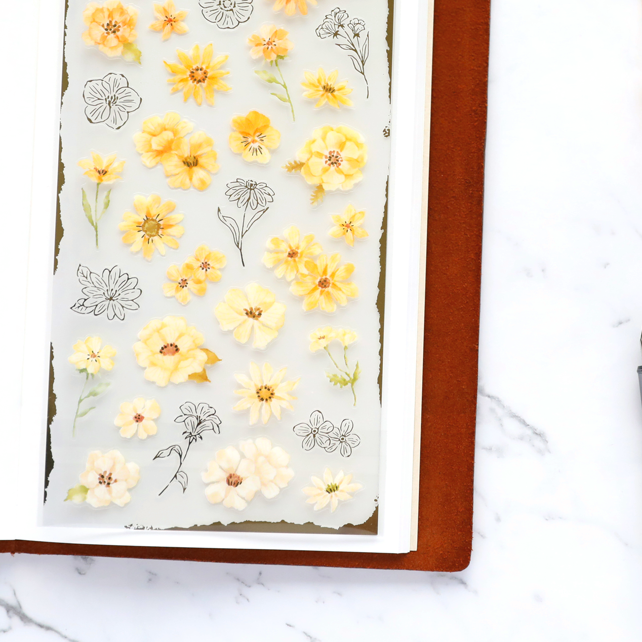Floral Stickers - Yellow